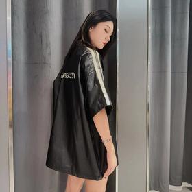 N1立领织带双口袋拉链短袖外套40820（黑） 秋季 143060160321