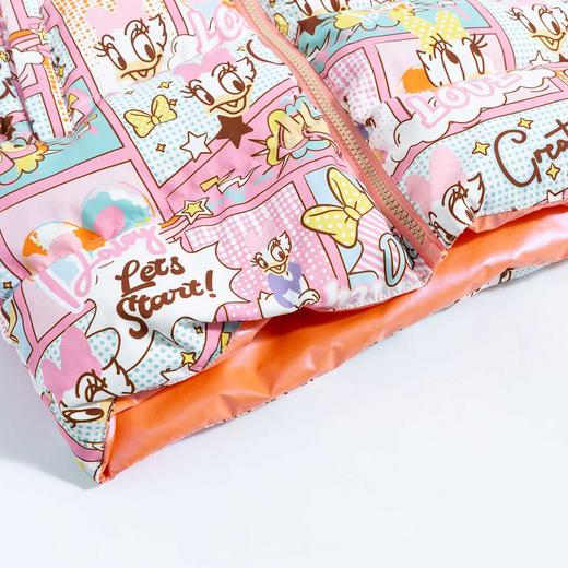 迪士尼童装小女孩两面穿黛丝印花羽绒服冬季女童连帽保暖可爱外套224DS0826 商品图8