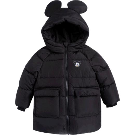 迪士尼童装冬季潮帅米奇印花羽绒服中长款连帽保暖外套224DS0795 商品图8