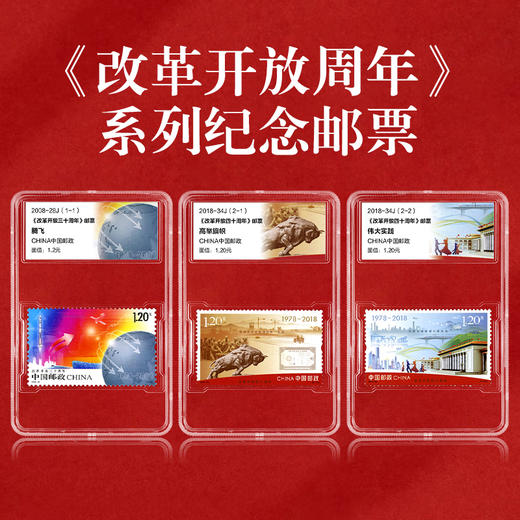 《改革开放周年》系列纪念邮票 改革开放30周年、40周年系列邮票 2018-34 2008-28 商品图3
