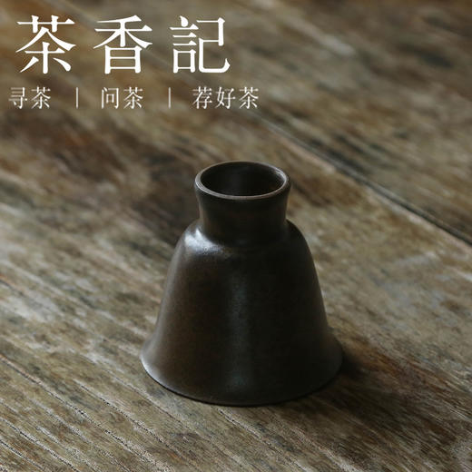 茶香记 120ml李现锋古铜彩高脚杯手工柴烧茶杯主人杯闻香聚香乌龙 商品图3