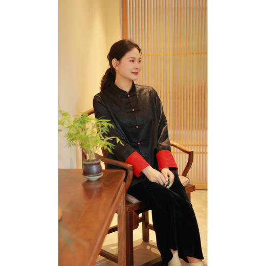 【抖音专属】新中式衬衣（2481003-墨染） 商品图0