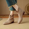 【预售5天】小羊皮软底短靴女初秋低跟小香风尖头超软瘦瘦靴NJMK&K1158 商品缩略图1