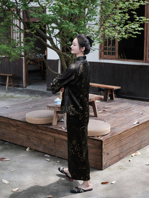 盛唐牡丹|重缎香云纱手绘半裙 商品图4