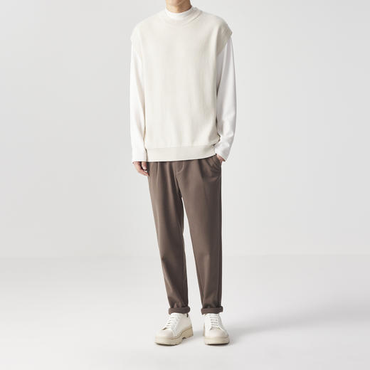 墨麦客简约纯色宽松针织背心男男士毛衣马甲20702 商品图3