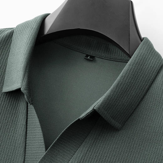 【新款DDP】大依优型大码V领长袖卫衣翻领男装加肥加大体恤大号上衣胖子弹力休闲商务 商品图2