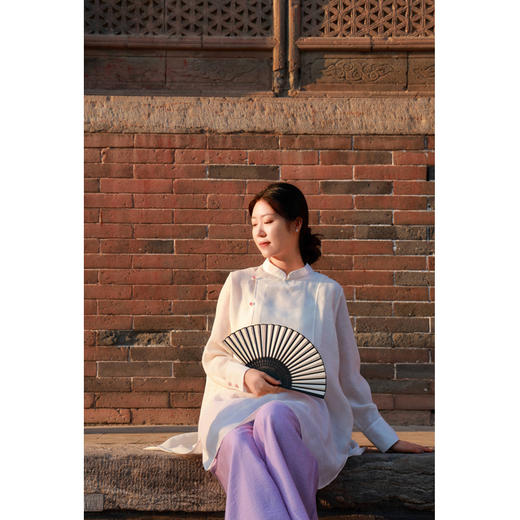 【抖音专属】新中式衬衣（24810890-月影白-设计师） 商品图0