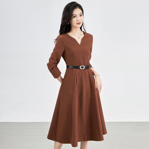 【高货】全新升级【铂金会员339/天猫459/差价120】(20131) 洛诗琳2024早秋法式气质女人电影感轻奢通勤收腰连衣裙女 商品图2