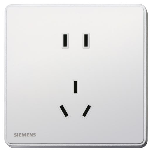 西门子开关插座面板睿致钛白银边86型10A五孔插座 商品图1