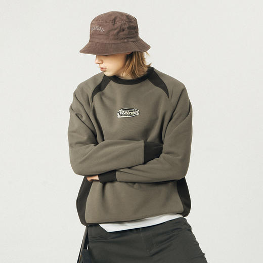 714street潮牌重磅美式加绒卫衣男女春秋款加厚印花长袖T恤打底衫 商品图0