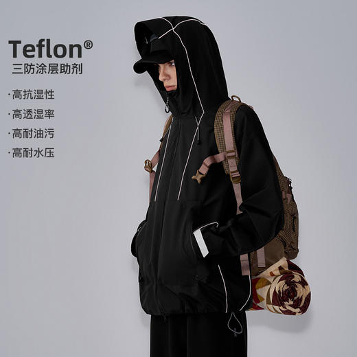 714street山系户外反光防风三合一冲锋衣外套男秋季新款宽松夹克 商品图0