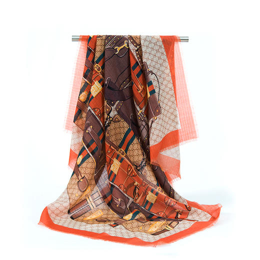 鑫缘 高端精纺羊毛斜纹方巾 GD0021 商品图3