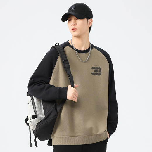 【新款DQ】大依优型大码插肩袖圆领卫衣男宽松休闲上衣胖子加肥加大男士潮流 商品图4