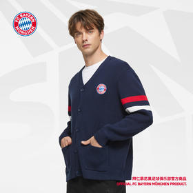 【官方正版】拜仁慕尼黑足球俱乐部 | 深蓝条纹开衫秋冬球迷