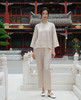 皇锦真丝提花缎七分袖分身家居服套装-花影HJ21501 商品缩略图1