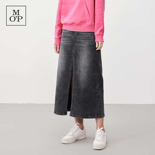 Marc O'Polo/MOP 秋季新款黑前开叉色长款水洗牛仔半身裙女士 商品图1