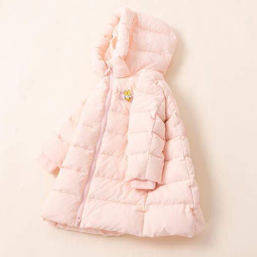 迪士尼【保暖中长款】冬季女童甜美保暖羽绒外套婴幼儿外出服厚224DS0791 商品图4