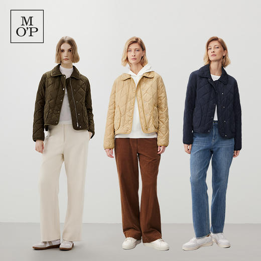Marc O'Polo/MOP2024冬季新款翻领菱形轻薄时尚短款女士棉服外套 商品图1