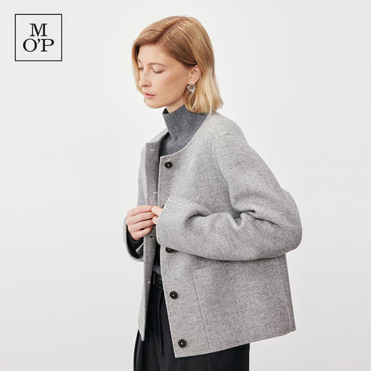 Marc O'Polo/MOP2024冬季新款绵羊毛短款小香风双面呢夹克女外套 商品图3