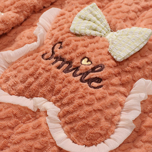 都市丽人睡衣夹棉系列长袖家居服法兰绒烂花夹棉加厚女士夹棉套装LHT1Q8 商品图6