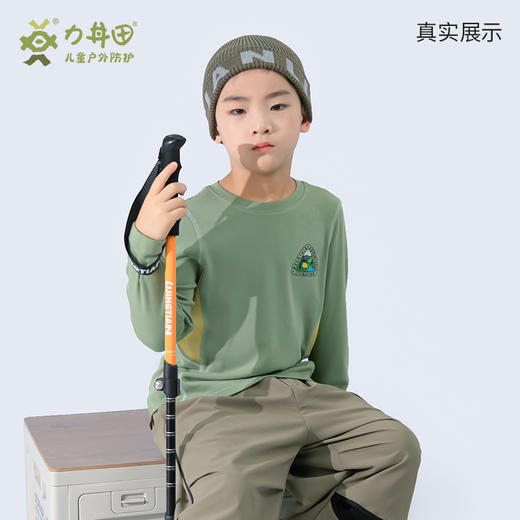 力丼田儿童户外秋冬款 长袖圆领T恤 7A抗菌防螨保暖 L2421S016CAPE 商品图5