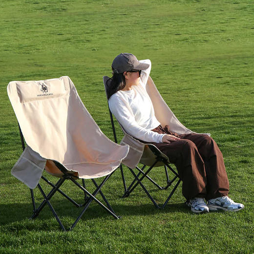 徽羚羊 月亮椅 高背 奶茶色 90cm 商品图1