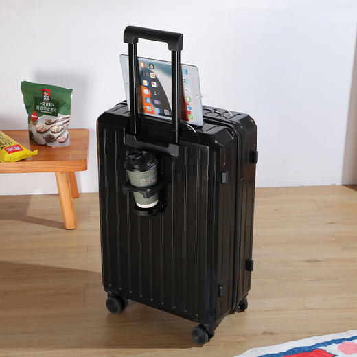 出行必备好物 【结实耐用 便捷出行】多功能行李箱拉杆箱 女高颜值带杯架万向轮旅行箱 商品图2