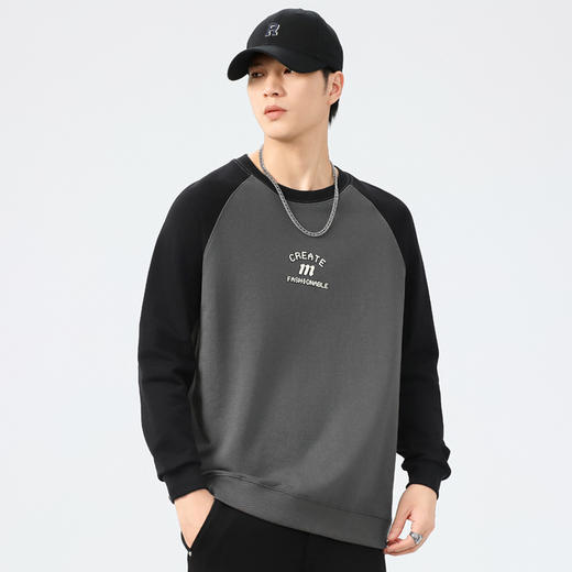 【新款DQ】大依优型大码插肩袖圆领卫衣男宽松休闲上衣胖子加肥加大男士潮流 商品图6