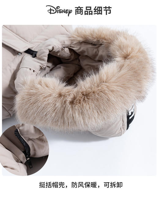 【可拆卸连帽】冬季男童中长款厚实保暖羽绒服婴幼儿毛领224DS0822 商品图8