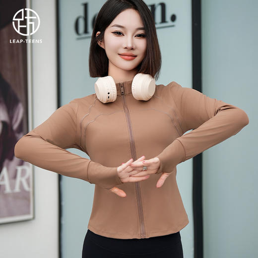 跃牌【安琪拉系列】瑜伽服拉链外套女跑步运动瑜伽外套秋WT059 商品图7