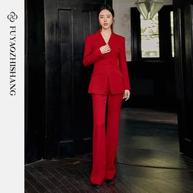 IWY/扶摇系列 高级感红色西装套装女秋冬国风西服外套年会主持职业装  FYCP517