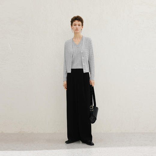 【商场同款】麦檬知识分子风复古立体绞花毛衫开衫5F1931321 商品图1