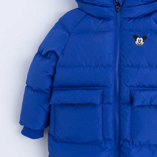 迪士尼童装冬季潮帅米奇印花羽绒服中长款连帽保暖外套224DS0795 商品图5
