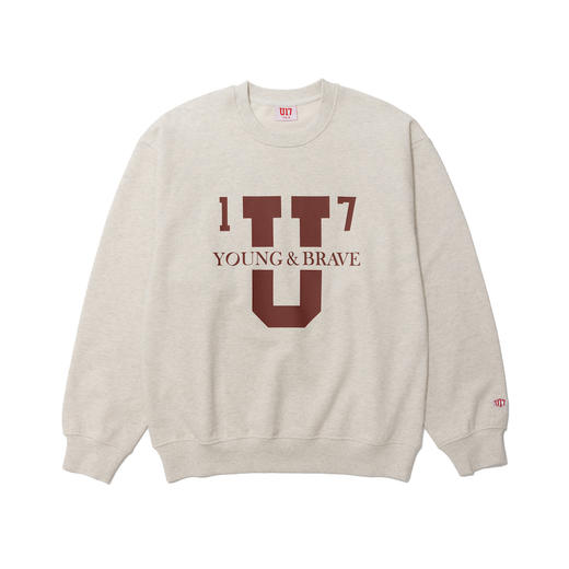U17 U_Logo印花圆领卫衣 米黄色 商品图0