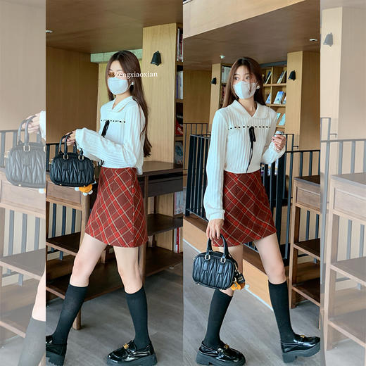 <曾小咸推荐>蝴蝶结设计感娃娃领针织衫上衣 日常139.99 立减70 秒杀69.99！！ 商品图6