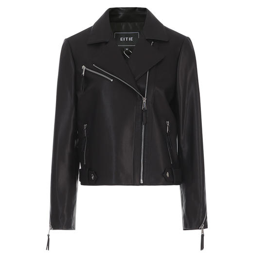 EITIE爱特爱冬季新款帅气翻领修身显瘦百搭短款纯色皮衣外套D2493401 商品图5