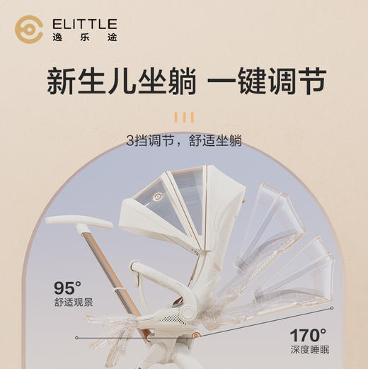 [屁侠推荐]elittle逸乐途 C3遛娃婴儿推车 轻便可折叠可坐可躺婴儿车 商品图2