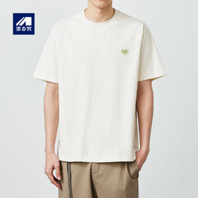 墨麦客简约爱心刺绣短袖男2024夏季新款圆领凉感男士情侣t恤71272