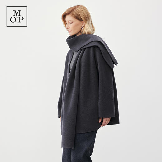 Marc O'Polo/MOP2024冬季新款围巾V领一手长羊毛外套毛呢大衣女士 商品图2