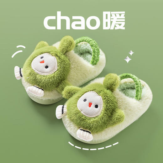 猪爸爸儿童棉拖鞋冬男童女童家居室内可爱卡通加绒毛拖鞋婴幼儿宝宝棉鞋 商品图5