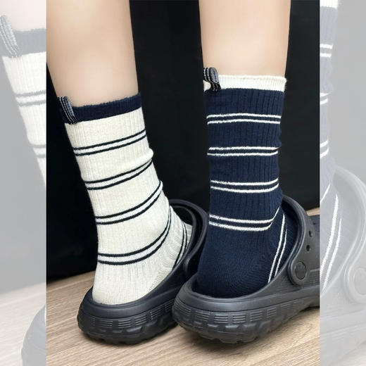 <曾小咸推荐>条纹拼色堆堆袜 日常59/组 活动价39.99！！【预售款，预计3-15天发货】 商品图0