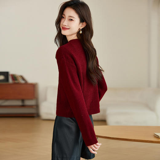CC-AB813秋季新款上衣女百搭休闲圆领开衫外套长袖针织衫2024双拉链棒球服 商品图3