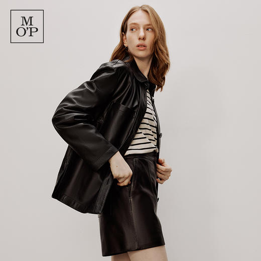 【李佳薇同款】MOP秋冬新款休闲真皮外套宽松绵羊夹克皮衣女 商品图3