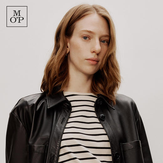 【李佳薇同款】MOP秋冬新款休闲真皮外套宽松绵羊夹克皮衣女 商品图4