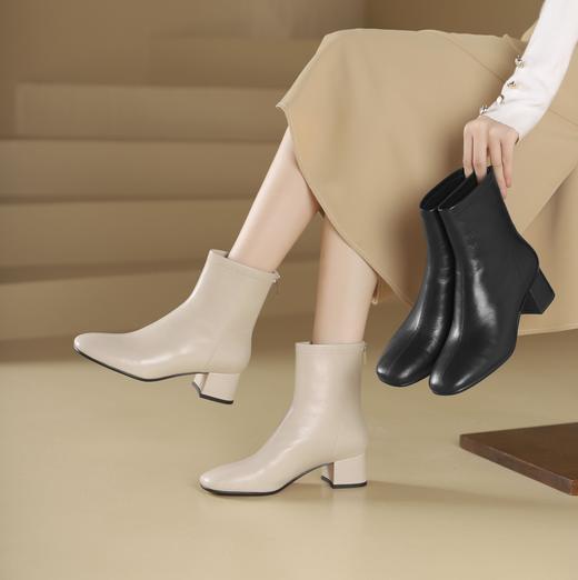westory2024年秋冬新款优雅风中高跟百搭短靴切尔西W24DS84191 商品图5