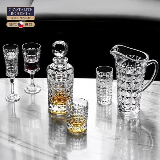 【样品特惠5.5折，仅1套，无货退款】捷克进口BOHEMIA 水晶玻璃威士忌烈酒杯洋酒杯果汁杯创意啤酒杯子钻石威士忌套装1樽6杯 商品图3
