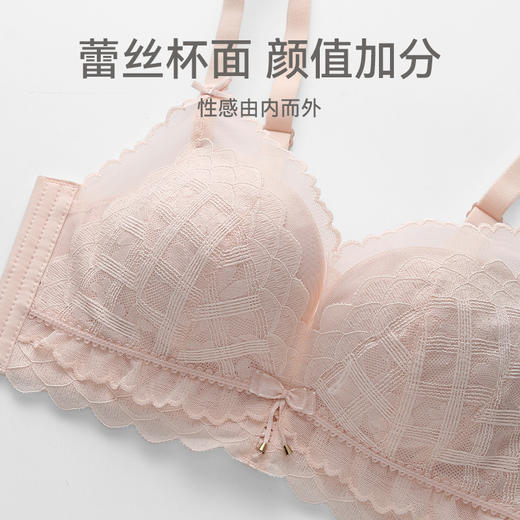 芬腾内衣女上托防下垂性感蕾丝文胸无钢圈聚拢舒适透气收副乳胸罩 商品图2
