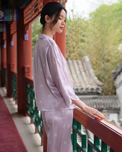 皇锦九分袖开襟分身套装-球鹿纹HJ21505 商品图0