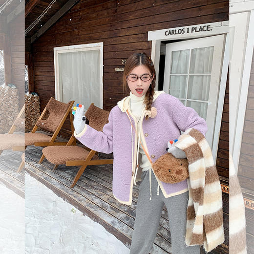 <曾小咸推荐>现货秒杀 ！微信超特价！可拆卸连帽羊羔毛外套 日常229.99 立减90 秒杀139.99！！ 商品图2