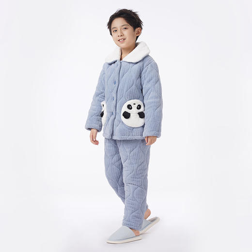 都市丽人眯雅佳睡衣亲情蜜语长袖烂花夹棉加厚童装中夹棉套装JHT9B8 商品图5